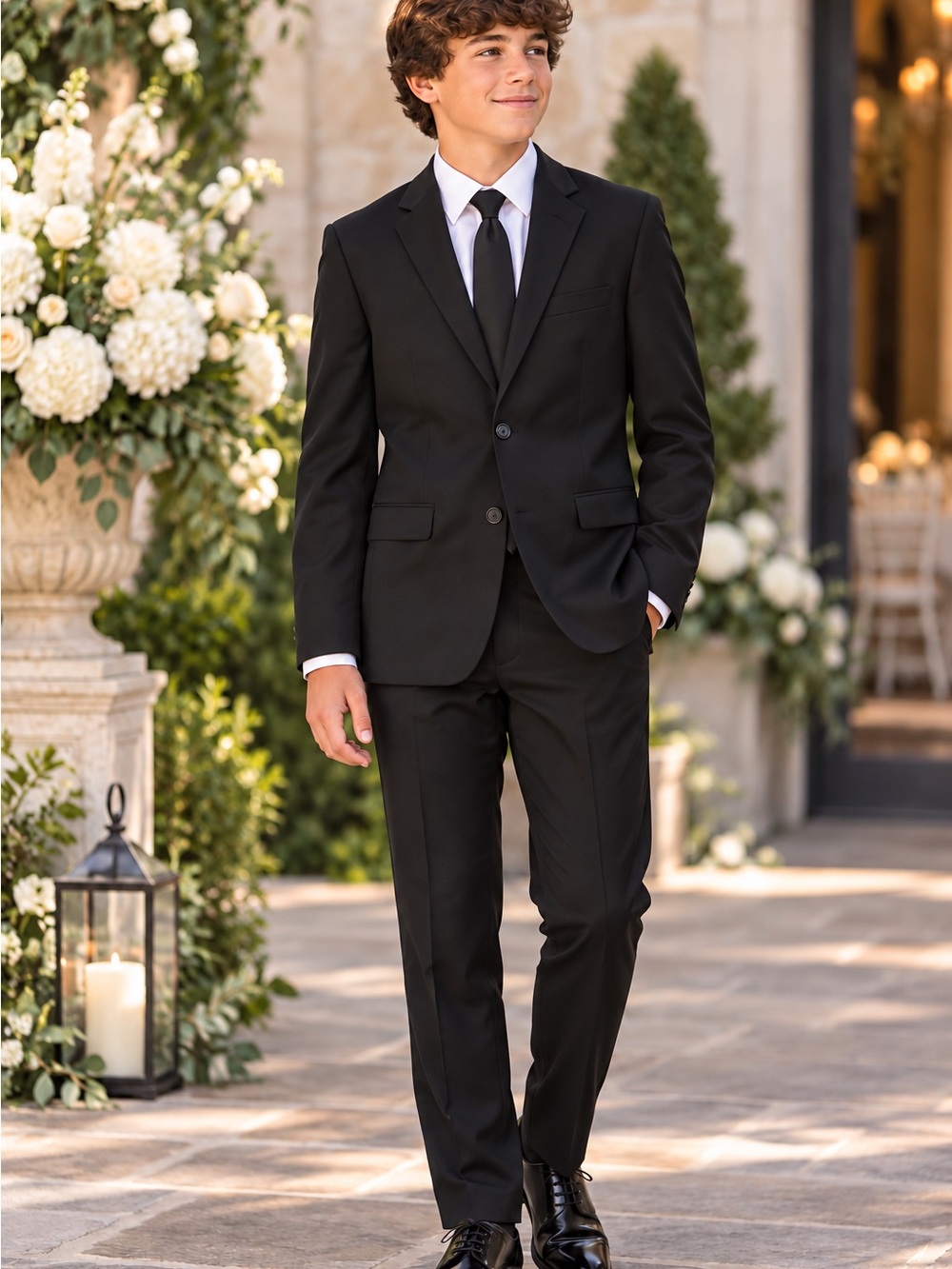 Ferrecci Black Boys Kids Two-Piece Suit Jacket and Pants 18